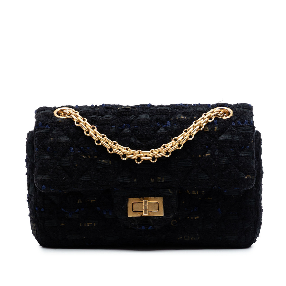 Pre-Loved Chanel Quilted Tweed Reissue 2.55 Single Flap 224
